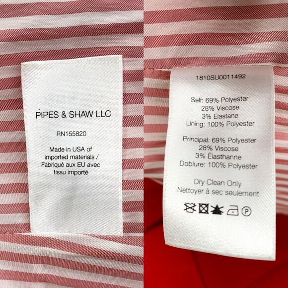 Veronica Beard Red Flame Miller Dickey Jacket Blazer Silver Double Breasted - Picture 8 of 11